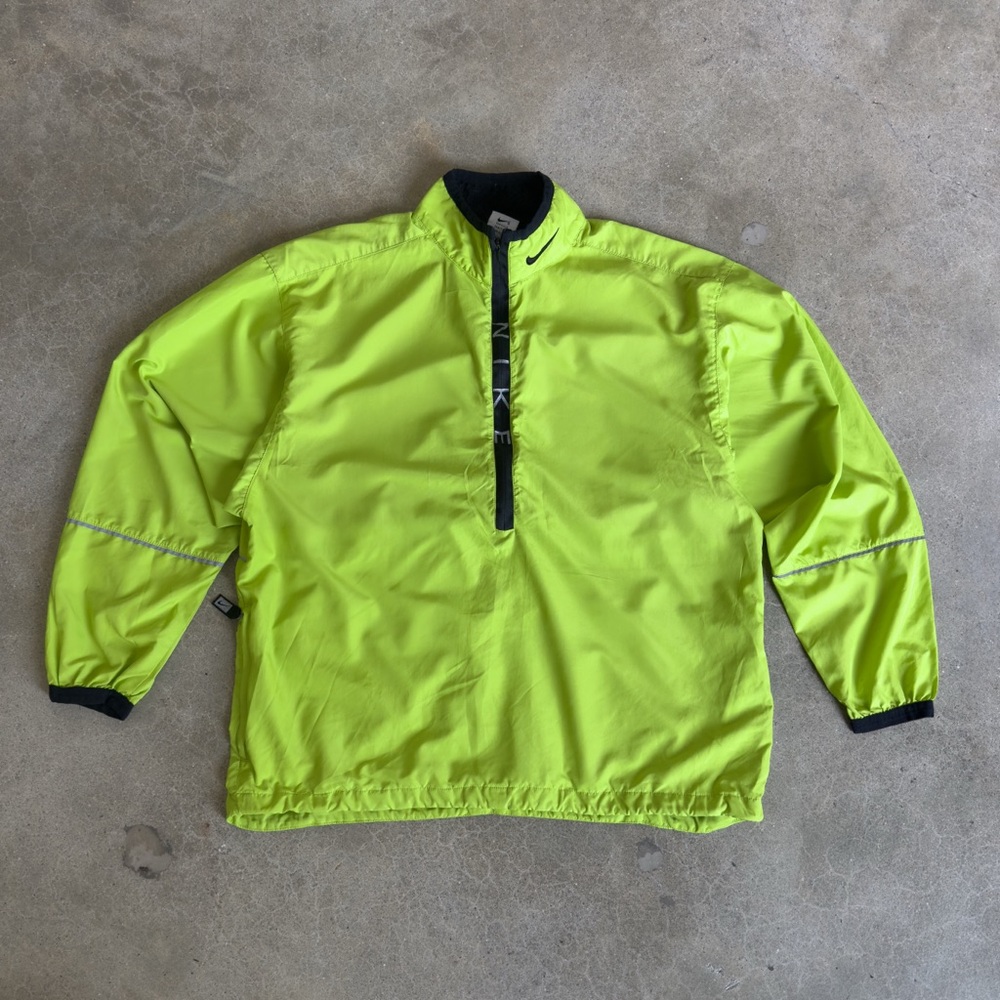 Vintage Nike Neon Green Half-Zip Windbreaker